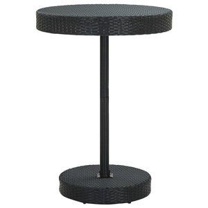 vidaXL, vidaXL Gartentisch Schwarz 75,5x106 cm Poly Rattan