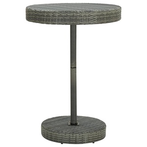 vidaXL, vidaXL Gartentisch Grau 75,5x106 cm Poly Rattan, vidaXL Gartentisch Grau 75,5x106 cm Poly Rattan