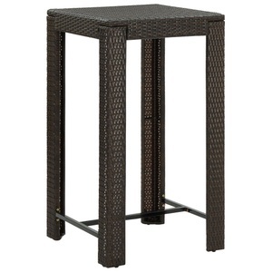 vidaXL, vidaXL Garten-Bartisch Braun 60,5x60,5x110,5 cm Poly Rattan