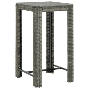 vidaXL, vidaXL Garten-Bartisch Grau 60,5x60,5x110,5 cm Poly Rattan