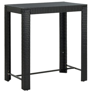 vidaXL, vidaXL Garten-Bartisch Schwarz 100x60,5x110,5 cm Poly Rattan