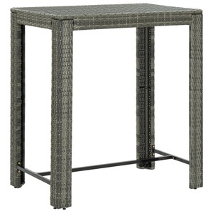 vidaXL, vidaXL Garten-Bartisch Grau 100x60,5x110,5 cm Poly Rattan