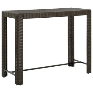 vidaXL, vidaXL Garten-Bartisch Braun 140,5x60,5x110,5 cm Poly Rattan