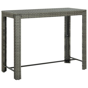 vidaXL, vidaXL Garten-Bartisch Grau 140,5x60,5x110,5 cm Poly Rattan