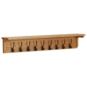 vidaXL, vidaXL Wandgarderobe 90x16x16 cm Massivholz Eiche, vidaXL Wandgarderobe 90x16x16 cm Massivholz Eiche