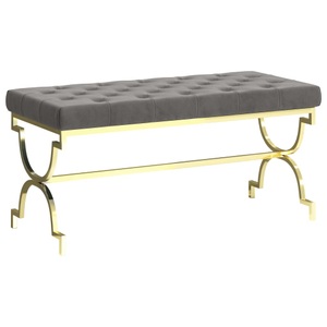 vidaXL, vidaXL Bank 99 cm Grau Samt und Edelstahl, 