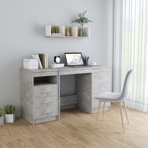 Schreibtisch Betongrau 140 x 50 x 76 cm Spanplatte