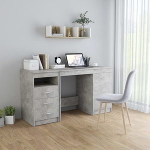 Diverse Hardware, Schreibtisch Betongrau 140 x 50 x 76 cm Spanplatte