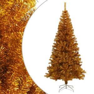 vidaXL, vidaXL Künstlicher Weihnachtsbaum mit Ständer Golden 210 cm PET, vidaXL Künstlicher Weihnachtsbaum mit Ständer Gold 210 cm PET