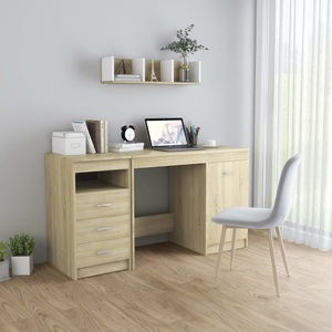 Diverse Hardware, Schreibtisch Sonoma-Eiche 140 x 50 x 76 cm Spanplatte