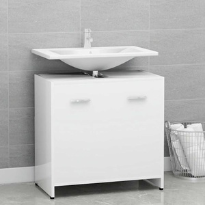 vidaXL, vidaXL Badezimmerschrank Weiß 60x33x58 cm Spanplatte, vidaXL Badezimmerschrank Weiß 60x33x61 cm Holzwerkstoff