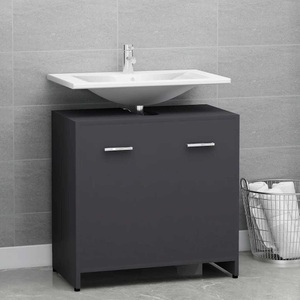 vidaXL, vidaXL Badezimmerschrank Grau 60x33x58 cm Spanplatte, 