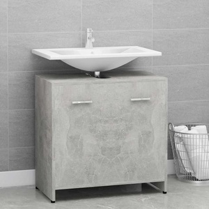 vidaXL, vidaXL Badezimmerschrank Betongrau 60x33x58 cm Spanplatte, vidaXL Badezimmerschrank Betongrau 60x33x61 cm Holzwerkstoff