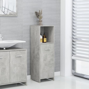 vidaXL, vidaXL Badezimmerschrank Betongrau 30x30x95 cm Spanplatte, vidaXL Badezimmerschrank Betongrau 30x30x95 cm Holzwerkstoff