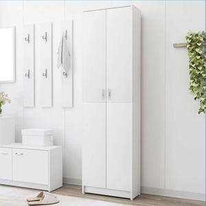 vidaXL, vidaXL Garderobenschrank Weiß 55x25x189 cm Spanplatte, vidaXL Garderobenschrank Weiß 55x25x189 cm Holzwerkstoff