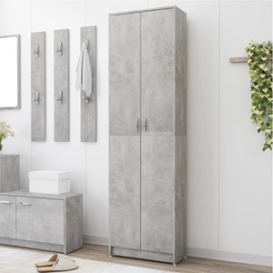 vidaXL, vidaXL Garderobenschrank Betongrau 55x25x189 cm Spanplatte, vidaXL Garderobenschrank Betongrau 55x25x189 cm Holzwerkstoff