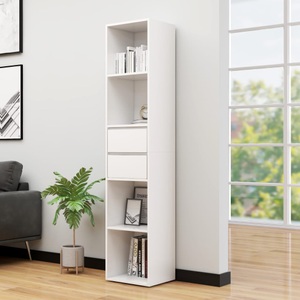 vidaXL, vidaXL Bücherregal Weiß 36 x 30 x 171 cm Spanplatte, vidaXL Bücherregal Weiß 36x30x171 cm Holzwerkstoff