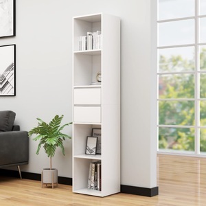 vidaXL, vidaXL Bücherregal Weiß 36 x 30 x 171 cm Spanplatte, vidaXL Bücherregal Weiß 36x30x171 cm Holzwerkstoff