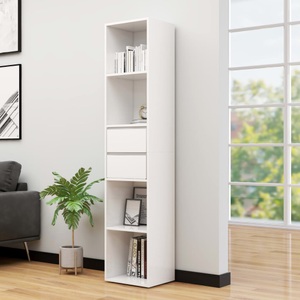 vidaXL, vidaXL Bücherregal Hochglanz-Weiß 36 x 30 x 171 cm Spanplatte, vidaXL Bücherregal Hochglanz-Weiß 36x30x171 cm Holzwerkstoff