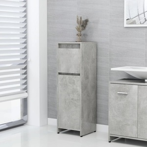vidaXL, vidaXL Badezimmerschrank Betongrau 30x30x95 cm Spanplatte, vidaXL Badezimmerschrank Betongrau 30x30x95 cm Holzwerkstoff