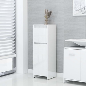 vidaXL, vidaXL Badezimmerschrank Hochglanz-Weiß 30x30x95 cm Spanplatte, 