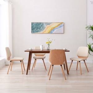 vidaXL, vidaXL Esszimmerstühle 4 Stk. Creme Kunstleder, vidaXL Esszimmerstühle 4 Stk. Creme Kunstleder