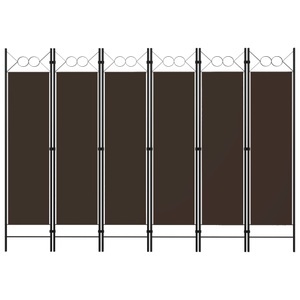 vidaXL, vidaXL 6-tlg. Raumteiler Braun 240 x 180 cm, vidaXL 6-tlg. Raumteiler Braun 240 x 180 cm