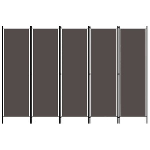 vidaXL, vidaXL 5-tlg. Raumteiler Anthrazit 250x180 cm, vidaXL 5-tlg. Raumteiler Anthrazit 250x180 cm