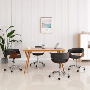 vidaXL, vidaXL Drehbare Esszimmerstühle 4 Stk. Grau Stoff, vidaXL Esszimmerstühle 4 Stk. Drehbar Grau Stoff