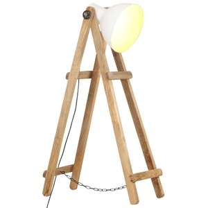 vidaXL, vidaXL Stehlampe Weiß E27 Mango Massivholz, vidaXL Stehlampe Weiß E27 Mango Massivholz