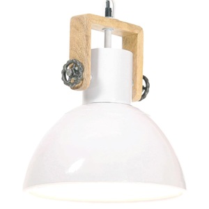 vidaXL, vidaXL Hängelampe Industriestil 25 W Weiß Rund 30 cm E27, vidaXL Hängelampe Industriestil 25 W Weiß Rund 30 cm E27