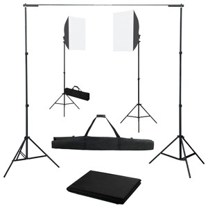 vidaXL, vidaXL Fotostudio-Set mit Softboxen und Hintergrundsystem, vidaXL Fotostudio-Set mit Softboxen und Hintergrundsystem