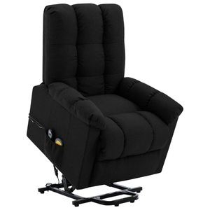 vidaXL, vidaXL Massagesessel mit Aufstehhilfe Schwarz Stoff, 