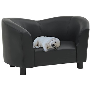 vidaXL, vidaXL Hundesofa Schwarz 67x41x39 cm Kunstleder, vidaXL Hundesofa Schwarz 67x41x39 cm Kunstleder