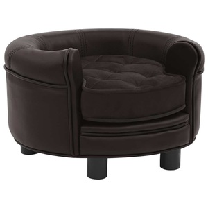 vidaXL, vidaXL Hundesofa Braun 48x48x32 cm Plüsch und Kunstleder, vidaXL Hundesofa Braun 48x48x32 cm Plüsch und Kunstleder