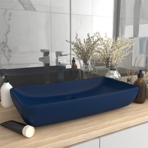 vidaXL, vidaXL Luxus-Waschbecken Rechteckig Matt Dunkelblau 71x38 cm Keramik, vidaXL Luxus-Waschbecken Rechteckig Matt Dunkelblau 71x38 cm Keramik