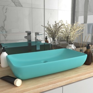 vidaXL, vidaXL Luxus-Waschbecken Rechteckig Matt Hellgrün 71x38 cm Keramik, vidaXL Luxus-Waschbecken Rechteckig Matt Hellgrün 71x38 cm Keramik