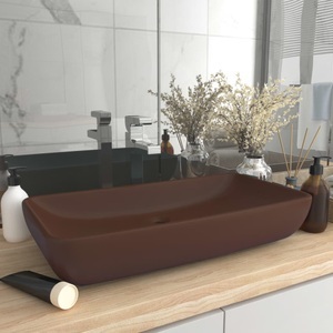 vidaXL, vidaXL Luxus-Waschbecken Rechteckig Matt Dunkelbraun 71x38 cm Keramik, vidaXL Luxus-Waschbecken Rechteckig Matt Dunkelbraun 71x38 cm Keramik