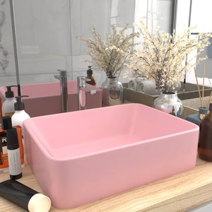 vidaXL, vidaXL Luxus-Waschbecken Matt Rosa 41x30x12 cm Keramik, vidaXL Luxus-Waschbecken Matt Rosa 41x30x12 cm Keramik