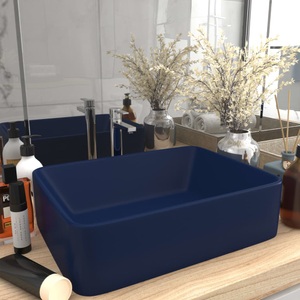 vidaXL, vidaXL Luxus-Waschbecken Matt Dunkelblau 41x30x12 cm Keramik, vidaXL Luxus-Waschbecken Matt Dunkelblau 41x30x12 cm Keramik