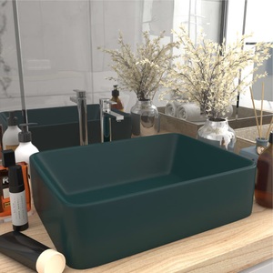 vidaXL, vidaXL Luxus-Waschbecken Matt Dunkelgrün 41x30x12 cm Keramik, vidaXL Luxus-Waschbecken Matt Dunkelgrün 41x30x12 cm Keramik