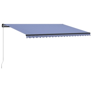 vidaXL, vidaXL Einziehbare Markise Handbetrieben 500×300 cm Blau und Weiß, vidaXL Einziehbare Markise Handbetrieben 500×300 cm Blau und Weiß