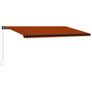 vidaXL, vidaXL Einziehbare Markise Handbetrieben 600 x 300 cm Orange und Braun, vidaXL Einziehbare Markise Handbetrieben 600 x 300 cm Orange und Braun