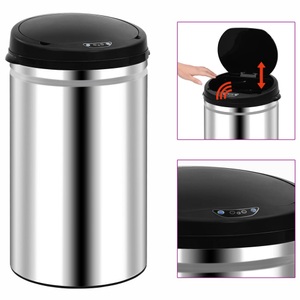 vidaXL, vidaXL Automatischer Sensor-Mülleimer 40 L Edelstahl, VidaXL - Mülleimer edelstahl, One Size, Silber