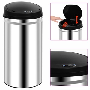 vidaXL, vidaXL Automatischer Sensor-Mülleimer 50 L Edelstahl, vidaXL Automatischer Sensor-Mülleimer 50 L Edelstahl