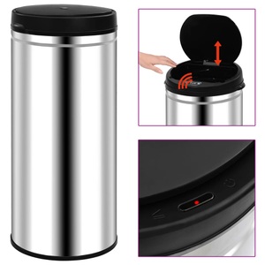 vidaXL, vidaXL Automatischer Sensor-Mülleimer 80 L Edelstahl, vidaXL Automatischer Sensor-Mülleimer 80 L Edelstahl