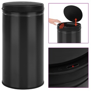 vidaXL, vidaXL Automatischer Sensor-Mülleimer 60 L Kohlenstoffstahl Schwarz, vidaXL Automatischer Sensor-Mülleimer 60 L Kohlenstoffstahl Schwarz