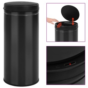 vidaXL Automatischer Sensor-Mülleimer 80 L Kohlenstoffstahl Schwarz