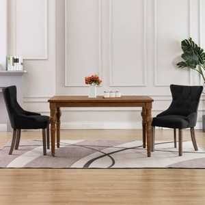 vidaXL, vidaXL Esszimmerstühle 2 Stk. Schwarz Stoff, vidaXL Esszimmerstühle 2 Stk. Schwarz Stoff