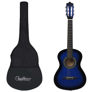 vidaXL, vidaXL Klassikgitarre für Anfänger und Kinder mit Tasche Blau 1/2 34